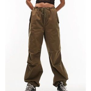 TOPSHOP Oversize Parachute Cotton Cargo Pants